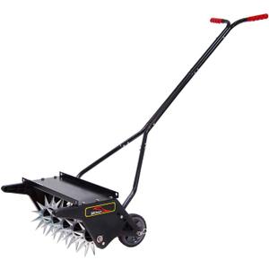 Brinly 20" Premium Push Spike Aerator with 3D Galvanized Steel Tines and Weight Tray