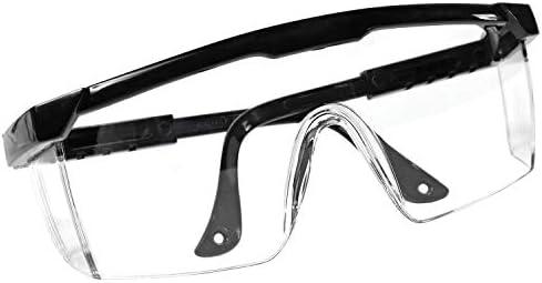 Adjustable Protective Safety Glasses with Clear Wrap Around Lens, Anti-Fog and Scratch Resistant Protection Eyewear (1, Black)