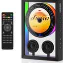 Vertical CD Player with Bluetooth 5.3,HiFi Speakers CD Player for Wall Home with FM Redio/Remote Control/RGB Light/TF Card/AUX Supported,5000mAH Battery Rechargeable Music Player