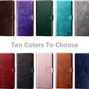 SUANPOT for iPhone 12/12 Pro 6.1" Leather Wallet Case with RFID Blocking, Card Holder, Shockproof Flip Cover, Light Brown