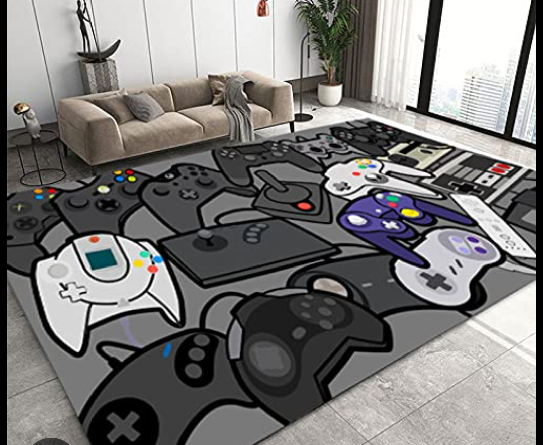 Warm Tower Large Area Game Rugs Living Room , Bedroom Game Rugs Boys Room, Video Game Room Area Rugs , Kids Room Rugs Game RugsGrey, 59 x 94 inch