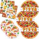CC HOME 88PCS PIZZA Birthday Paper Plates Napkins Festival I Love Pizza Time Disposable Tableware Set Party Supplies Pizzaria Theme Dinnerware Cutlery Sets Serves 24 Guests