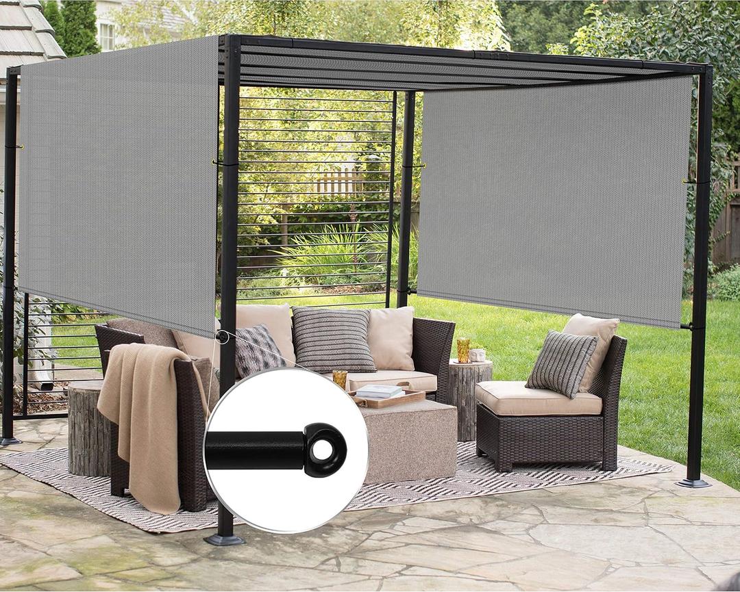 Patio Paradise 10' x 16' Pergola Canopy Replacement Cover Shade Cloth with Grommets Weighted Rods Outdoor Sun Shade Screen UV Block for Gazebo Backyard Deck Porch Balcony, Light Gray