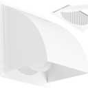 4 Inch Metal Dryer Vent Cover Outside, Heavy Duty Iron Exhaust Hood with Internal Damper, Detachable Cover & Fixed Mesh Screen for Dryer, Kitchen, HVAC, White