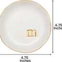 COLLECTIVE HOME - Ceramic Jewelry Tray, Decorative Trinket Dish for Rings Earrings Necklaces Bracelet Watch Keys, Birthday Mother's Day Christmas Gift for Women, 4.75", White Surface (M)