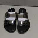 BRONAX Women's Double Buckle Size 7 Clear Jelly Sandals Black