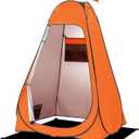 BRIAN & DANY Pop Up Shower Tent, Portable Privacy Camping Changing Tent, Camp Toilet Bathroom Pod with Rain Shelter & Windows, UPF 50+ & Waterproof, 47.2" x 47.2" x 74.8" (Orange)