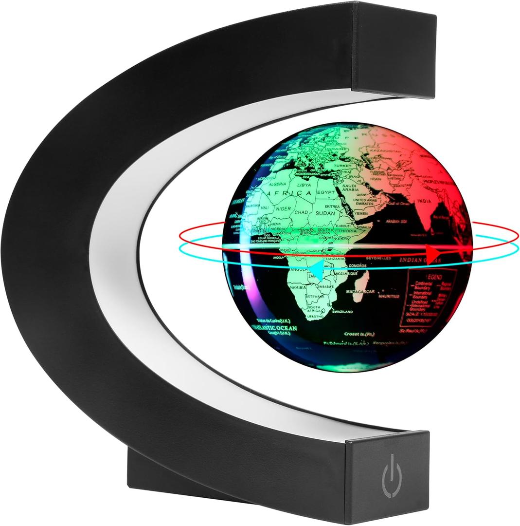 Magnetic Levitation Floating Rotating World Globe for Children With Colored Lamp And Touch Switch For Men Boss Cool home/Office Decor Unique Gifts Or Kids Desk TechAccessories Gadget Teenage Toys
