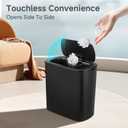 TIPGO Automatic Motion Sensor Bathroom TrashCan with Lid, 2.6 Gallon Touchless TrashBin, Smart Garbage Can Plastic Slim Wastebasket for Bedroom, Office, Dorm (Black)