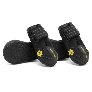 TRUE LOVE Dog Shoes Waterproof Anti-Slip Rain Boots with Reflective TLS3961(9, Black)