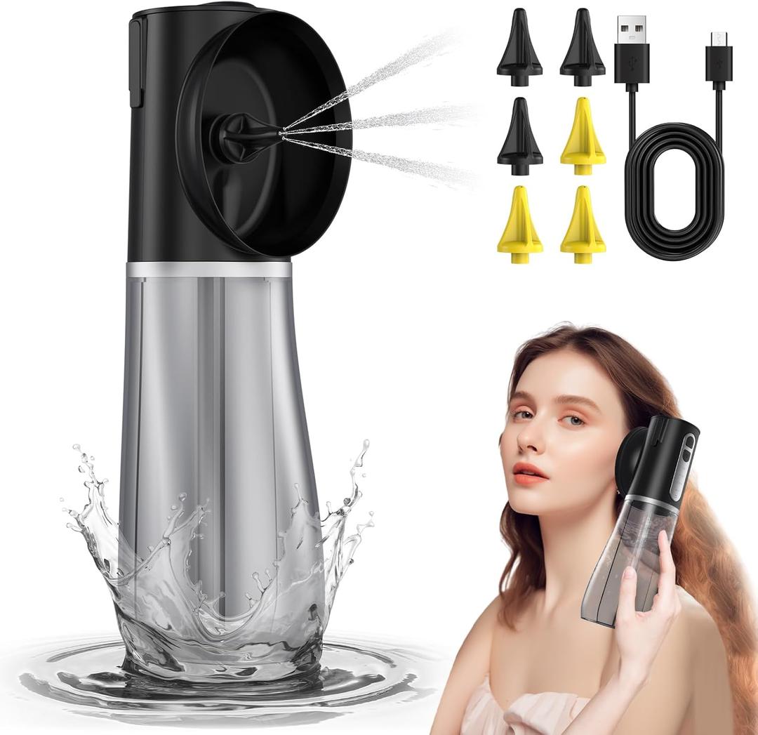 Ear Wax Removal Tool-Ear Cleaner-Ear Cleaning Kit with 4 Pressure Settings, Safe & Effective Electric Triple Jet Stream Ear Cleaner with 6 Reusable Tips USB Rechargeable