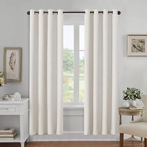 Timeles Blackout Curtains 72 Inches Long – 2 Panels Linen Curtains with Grommets, Room Darkening Drapes with White Liner for Bedroom & Living Room, 52 x 72 Inches, Linen White