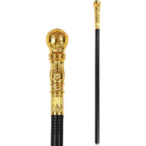 Gold Costume Walking Cane  Elegant Prop Stick Dress Pimp Canes Halloween Staff Costume Accessories for Adults and Kids