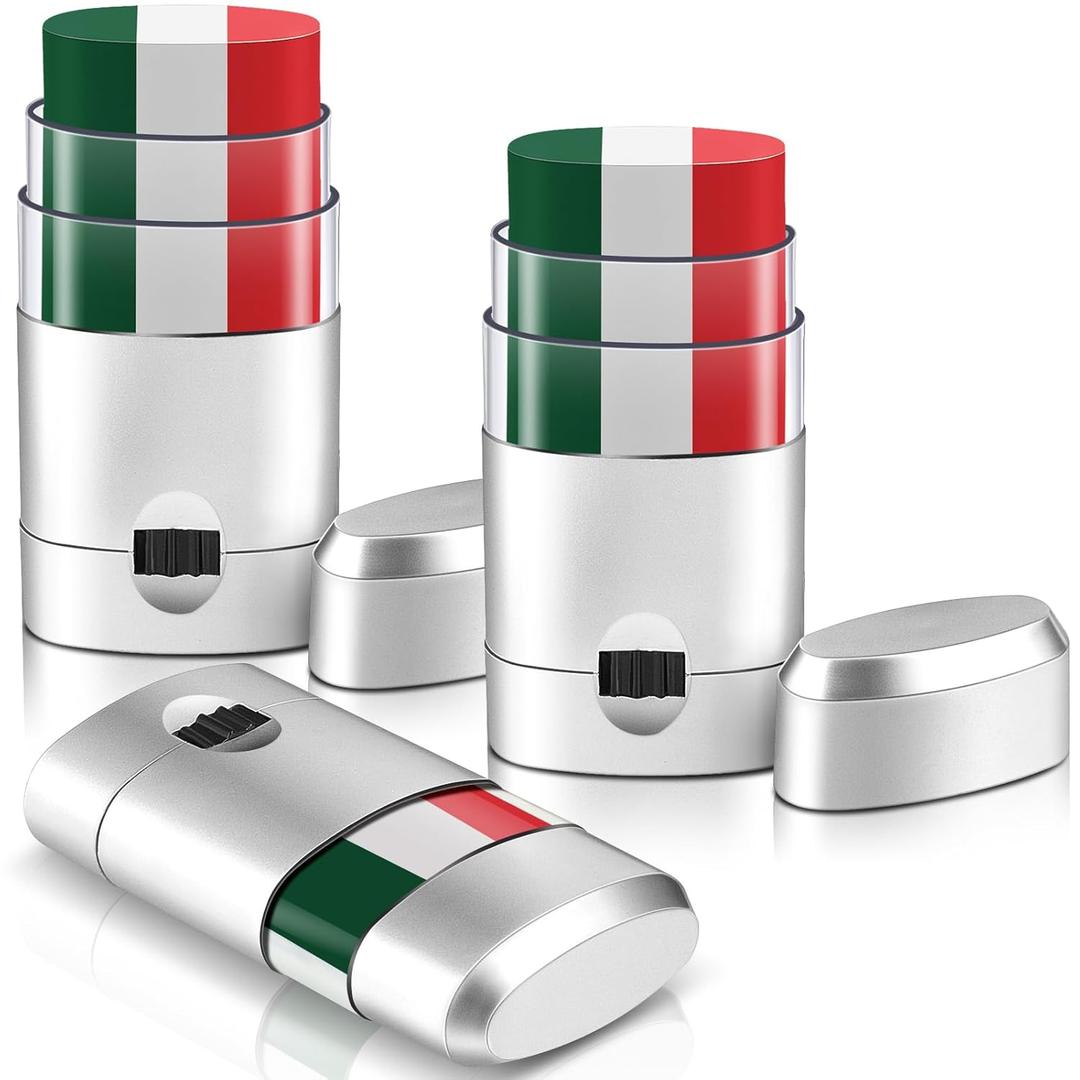 Maxcheck 3 Pcs Mexican Theme Eye Face Paint Blendable Safe Glare Reduction Mexico Flag Green White and Red Eye Face Paint for Mexican Party Sporting National Events