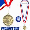 Landical 30 Pcs Art Show Medals Bulk 2'' Gold Medals with Neck Ribbons Participant Award Ribbons for Art Show Project Competition Prizes Tournament Trophies Drawing Contest Gifts
