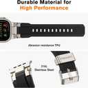 amBand Bands Compatible with Apple Watch Ultra 3/2/1 49mm, M1 Sport Series Rugged Durable Strap with Metal Connector to Match Ultra's Titanium Case for iWatch 49mm Men Titanium/Black