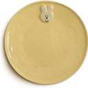 Cute Bunny Dining Plate, Ceramic Serving 7" Round Plate. Cookie Style Safety Ceramic Dessert Appetizer Plates, Cute Small Salad Plate.