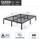 AROMUSTIM Bed Frame Queen - 14 Inch Tall Metal Platform Bed Frame No Box Spring Needed,Heavy Duty Queen Size Bed Frame,Easy Assembly,Under Bed Storage, Queen, Black