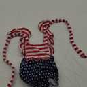 Ptomurs 4th of July Baby Girl Outfits Stars Stripe Print Rompers Ruffled Bodysuit USA Flag Clothes 6-12 Months