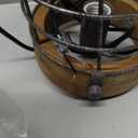 Retro Industrial Metal and Wood Chandelier 1-Light Round Cage Pendant Light Fixture for Kitchen Island Foyer Hallway Bar Dining Room Restaurant, D 7.9" x H 8.7" (Brown)