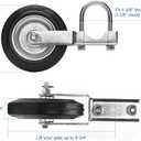 Gate Wheel Supporting Swing Gate with 1-5/8" Thru 2-1/8" Gate Frames, Gate Support Wheel for Metal Tube Gate, Chain Link Fence, Prevent Gate from Dragging (1 Pack)