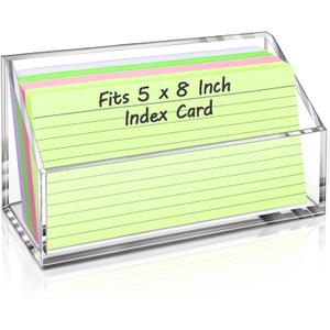 5x8 Index Card Holder, Clear Acrylic 5x8 Index Card Organizer -1 Pack (No Card)