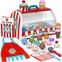 Lehoo Castle Ice Cream Toys for Toddlers 3-5, Toys for 3+ Year Old Girls, Ice Cream Play Set for Kids Ages 2-4, Play Ice Cream Counter Shop, Gift for Girls Boys 3 4 5 6 Year Old
