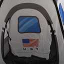 White Rocket Ship Play Tent Pop up Play Tent with Tunnel and Playhouse Kids Ind