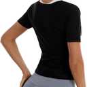 Sauna Suit Waist Trainer for Women Belly Fat,Sweat Sauna Shirt Short Sleeves, Adjustable Waist Trimmer Shapewear (Black, XXL)
