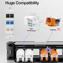 VCE UL Listed 10Gbps Cat6 Keystone Jack Insert 25-Pack, 90 Degree Punch Down RJ45 Keystone Jack Adapter Slim Profile for Patch Panel and Wall Plate