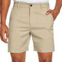 PULI Men's Golf Dress Shorts Flat Front Hybrid 7 Inch Lightweight Quick Dry Chino Casual with Pockets (30)