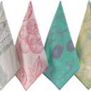 sea me at home Dish Towels for Kitchen, Jacquard Tea Towel Set, Stylish and Functional, A Great Gift for Any Home, 100% Turkish Cotton Towel Set of 4 (Garden Vegetables)