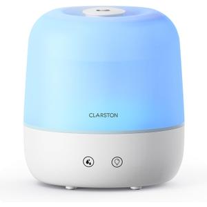 Clarston 2L Cool Mist Humidifier for Bedroom with 360 Adjustable Nozzle, High and Low Mist Levels, Ultra-Low Noise, Light-Off, No BPA, Auto Shut Off, Ideal Baby Humidifier with Easy Top Filling (White)