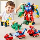 iPlay, iLearn Kids Dinosaur Transforme Robot Toy, Magnetic Construction Trucks Transform into Dinosaurs, Toddler STEM Educational Learning Toy, Cool Birthday Gifts for 3 4 5 6 7 8 Year Old Boy Girl