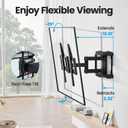 USX STAR UL Listed Full Motion TV Wall Mount Bracket for Most 37-90 inch TVs, Swivel Tilt Extension Level TV Mount, Max VESA 600x400mm, Holds up to 132lbs & 16" Wood Studs with Hole Drilling Template