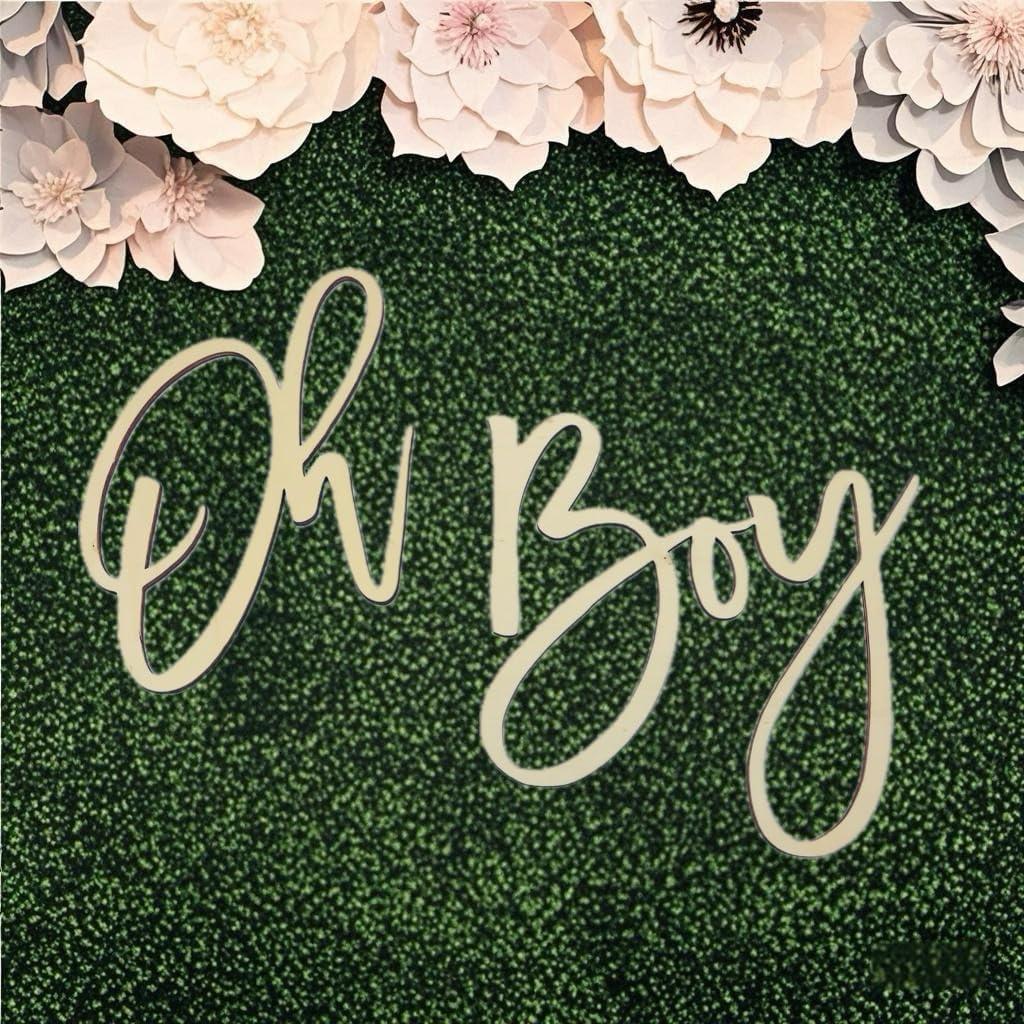 Oh Boy Sign for Backdrop - Wooden Cutout Oh Boy Letters Sign for Baby Shower Banner Background Decor 1st Birthday Baby Announcements Gender Reveal Party Decoration Backdrop Wall Photo Prop