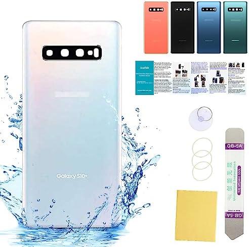 UooFide Compatible for Samsung Galaxy S10+ Replacement Back Glass Cover 6.4-Inches SM-G975 All Carriers with Installation Manual + Repair Tool Kit (Prism White)