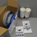 Graduation Party Supplies Congrats Grad Plates and Napkins Set Serve 50, Disposable Tableware Paper Plates Napkins Cups Knives Spoons Forks Straws for Class of 2026 Graduation Party Decorations (Blue)