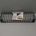 Spectrum Long Wall Mounted Wire Basket Tray with Label Plate in Matte Black, Modern Wire Basket Wall Mount Organizer for Pantry Kitchen Bathroom Closet Storage Sleek Open Steel Tray Bin