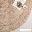 RAJRANG Round Jute Rug 5ft - Natural Reversible and Vintage Beige Braided Area Rug for a Touch of Handwoven Elegance
