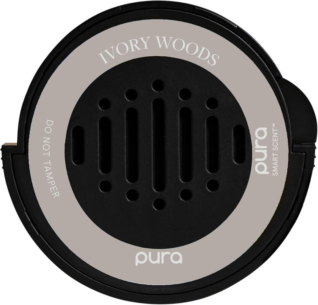 Pura Car Scent Refill - Fragrance for Pura Car Diffuser - Clean & Safe Luxury Diffuser Scent - Long-Lasting Fragrance for 30 Days of Aroma - Must-Have for Car - Ivory Woods