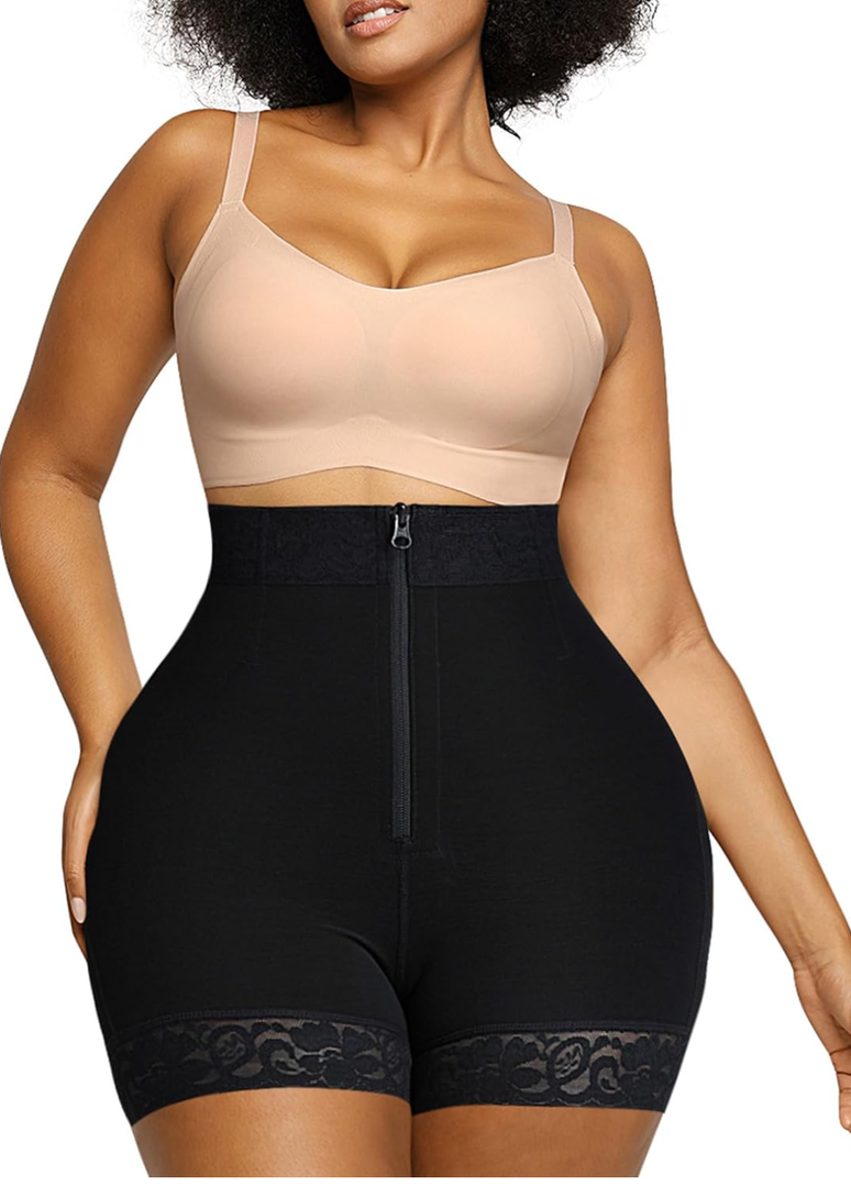 SHAPELLX Butt Lifter Shapewear Tummy Control Shorts For Women Waist Cincher With Hook Zipper Closure Body Shaper Wear XL