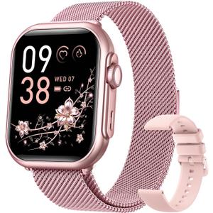 Smart Watches for Women (Android/iPhone), 1.83" HD Smart Watch with Calls/Messages/Notifications, Sleep/Heart Rate/SpO2/Blood Pressure Monitor, 110+ Sports Modes Fitness Tracker Watch, 1000mAh Battery (Blush-Pink)