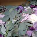 Deluxe Purple Artificial Wedding Arch Flowers with Drapes Kit-Pack of 5, 2pcs Flower Arrangements 3pcs Hanging Sheer Drapes Blue Ceremony Arbor Reception Backdrop Rose Floral Decorations.