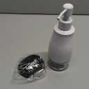 Gaussra White Soap Dispenser with Coaster and Stickers, Stainless Steel and Glass Bottle Hand Pump Dispenser, Refillable Liquid Hand Soap Dispenser for Bathroom & Kitchen (11OZ / 320ML)