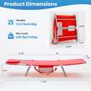 DUMOS Lounge Chair Outdoor, Beach Tanning Chair with Face Hole, Red, 71.9×21.5×11.8 IN