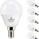 hansang 6 watt (60w Equivalent) LED Bulbs, E12 Small Base Candelabra Round Light Bulb, 600 Lumen, Warm White 2700K Ceiling Fan Light Bulbs, A15 LED Bulb Globe Shape, Non dimmable (6 Pack)