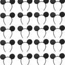 20 PCS Mouse Ears Headbands for Birthday Party Theme Park Costume Play Celebration for Boys and Girls (Black)