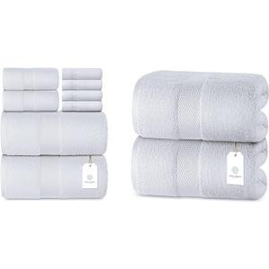 White Classic Hotel Collection Set Of 2 Bath Towel 100% Cotton 35x70Inc White