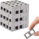 Civaner 50 Pcs Miniature 1/12 Scale Mini Bricks Concrete Tiny Dollhouse Accessories for Kitchen Garden Landscaping Model Architect Buildings DIY Construction Office Desk Toys Supplies (Gray-Square)
